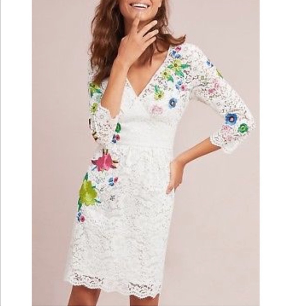 Tracy Reese- Anthro White Lace Dress